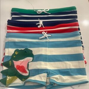 Mini Boden bundle Blur Striped T-Rex
Dino Euro ,Red/blue Swim Shorts size 8-9Y